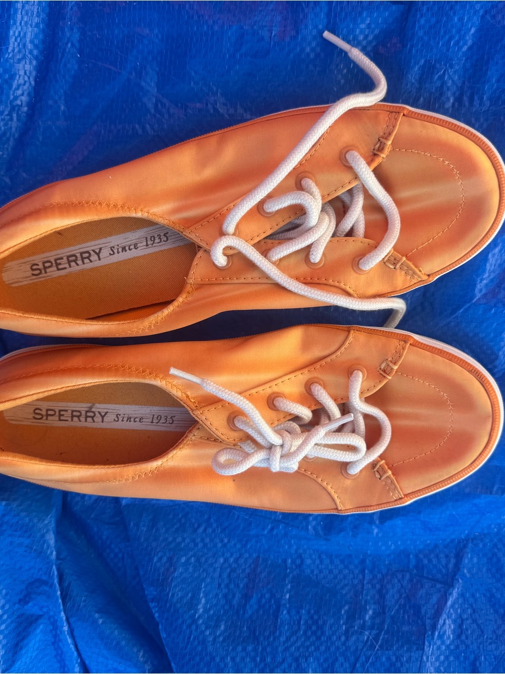 Sperry Women's Orange Lace-Up Canvas Sneakers